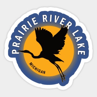 Prairie River Lake in Michigan Heron Sunrise Sticker